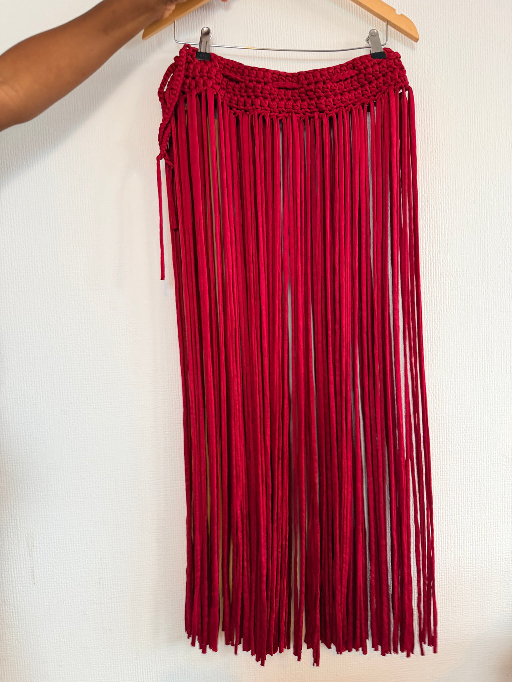 The Sway Handmade beach cover  crotchet fringe long tassel maxi skirt