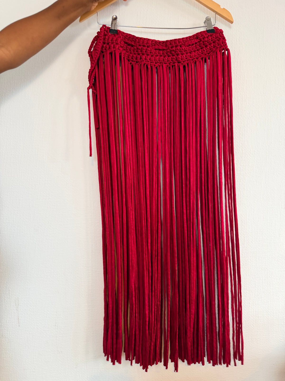 The Sway Handmade beach cover  crotchet fringe long tassel maxi skirt