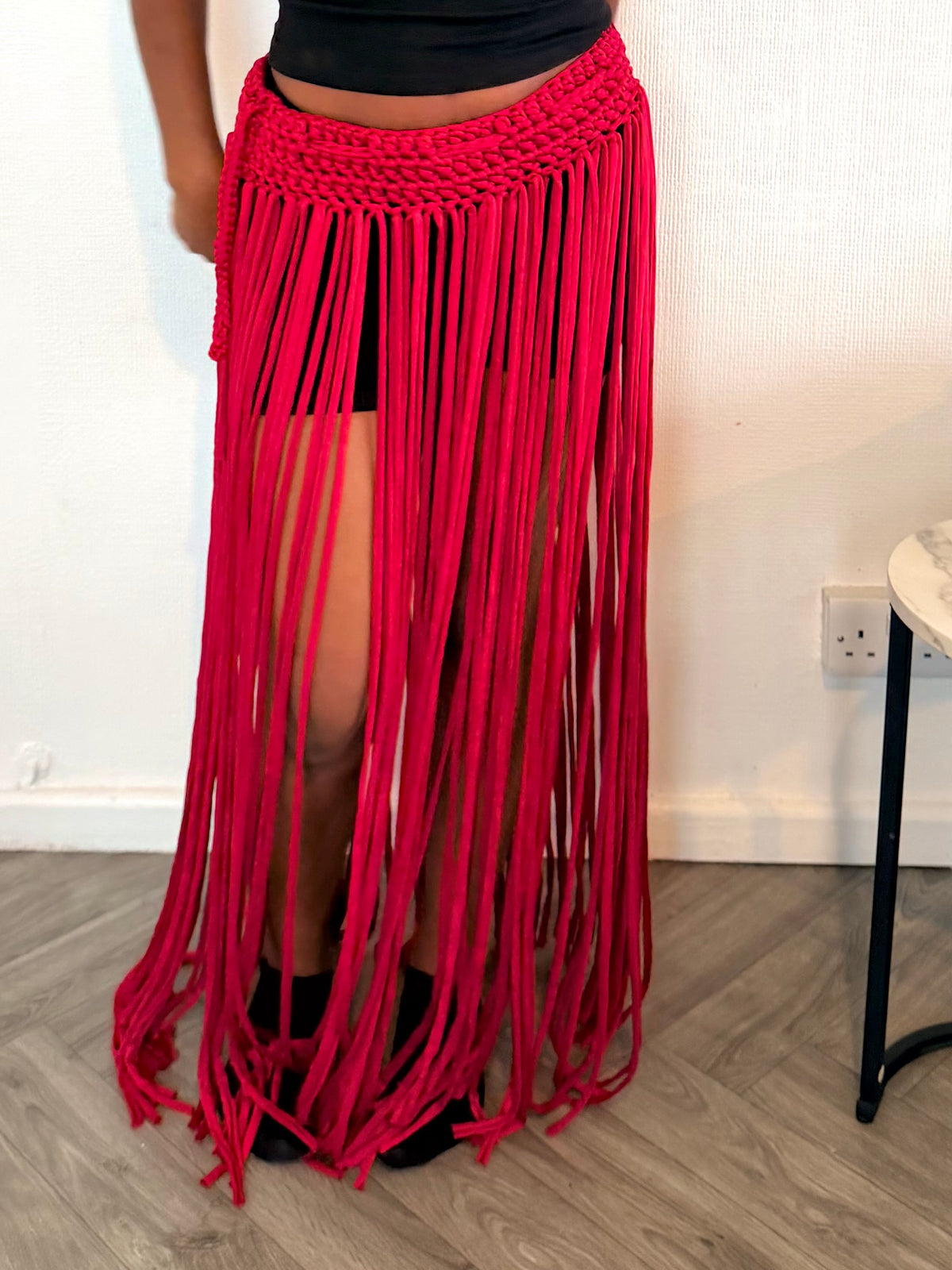 The Sway Handmade beach cover  crotchet fringe long tassel maxi skirt